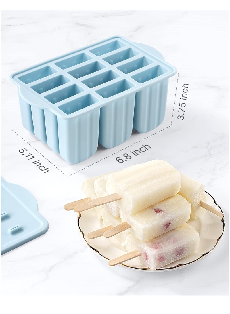 SYOSI Popsicles Molds, 12 Pieces Silicone Popsicle Molds Easy-Release BPA-free Popsicle Maker Molds Ice Pop Molds Homemade Popsicle Ice Pop Maker  - Image 5