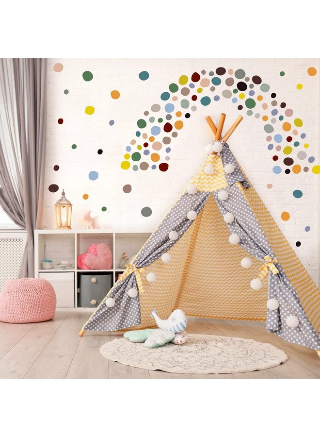Sinekong Colorful Polka Dots Wall Decals Boho Rainbow Wall Stickers Removable Peel and Stick Round Circle Decal Neutral Wall Art for Kids Girls Nursery Bedroom Bathroom Classroom Playroom Living Room Decor - Image 5