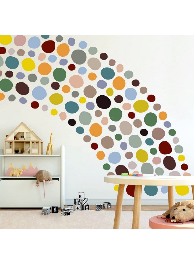 Sinekong Colorful Polka Dots Wall Decals Boho Rainbow Wall Stickers Removable Peel and Stick Round Circle Decal Neutral Wall Art for Kids Girls Nursery Bedroom Bathroom Classroom Playroom Living Room Decor - Image 1