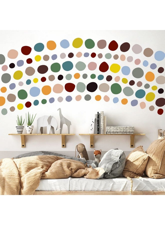 Sinekong Colorful Polka Dots Wall Decals Boho Rainbow Wall Stickers Removable Peel and Stick Round Circle Decal Neutral Wall Art for Kids Girls Nursery Bedroom Bathroom Classroom Playroom Living Room Decor - Image 4