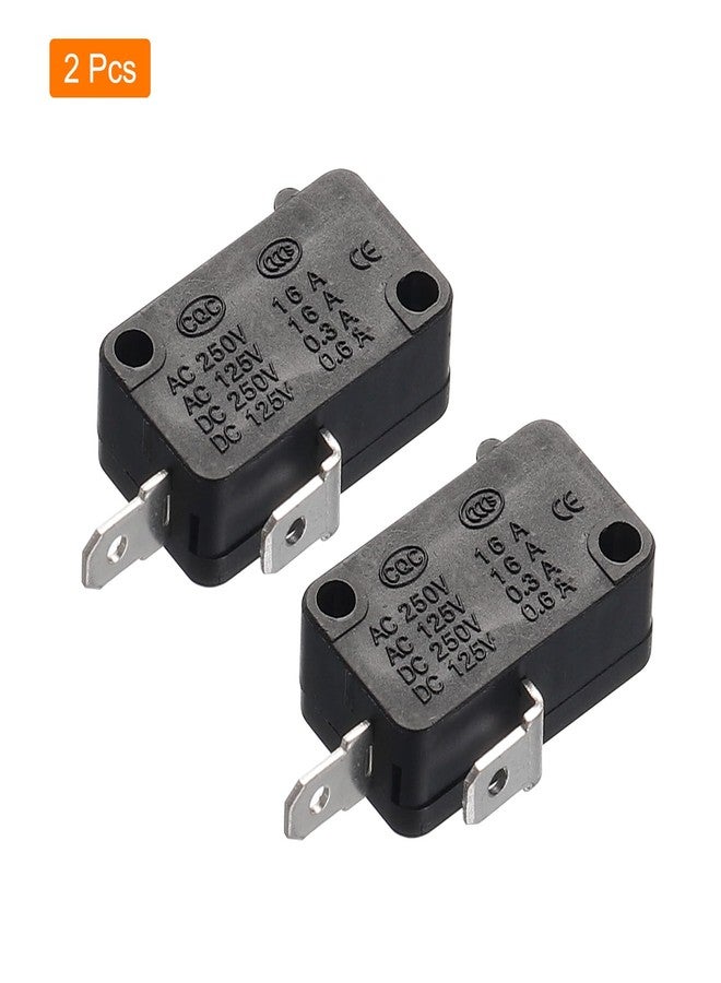 MECCANIXITY Microwave Oven Door Switch Oven Micro Switch Replacement Parts 16A for Microwave Rice Cooker 2 Normally Open Black Pack of 2 - Image 3