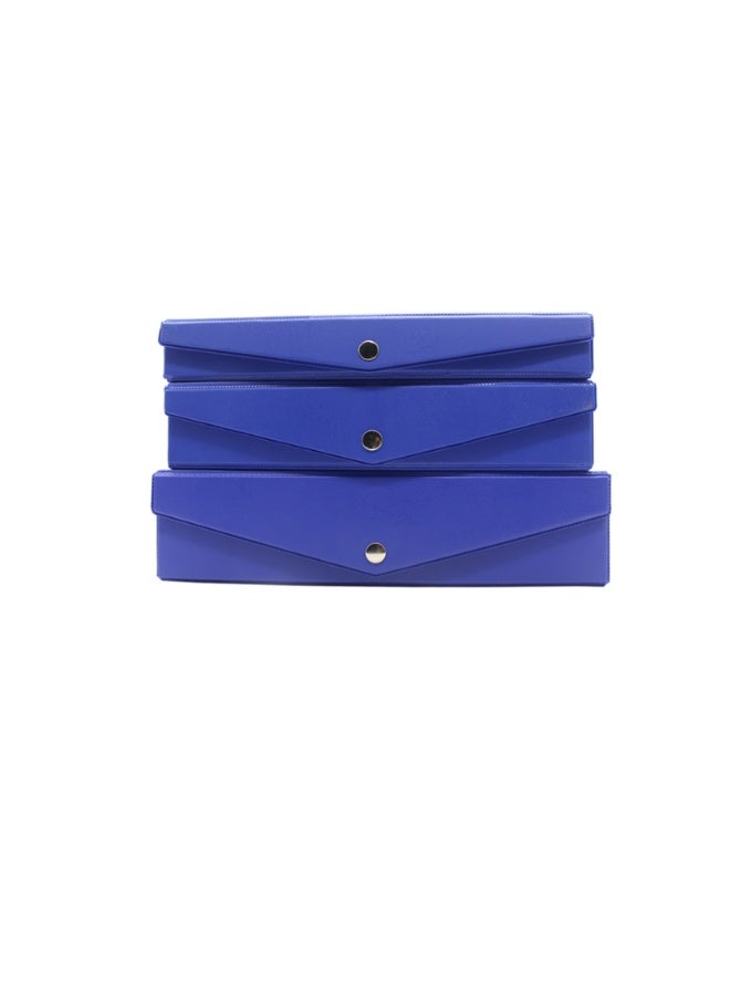 Kalon Pack of 3 A4 Portable Document File Box with 68mm Spine Expanding Storage Organizer Binder Case for Office School Records - Image 1