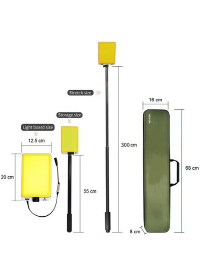جاجيك DC 12V BBQ Night Party Lighting – Dual Color White & Yellow LED Outdoor Portable Telescopic Rod Camping Light – Waterproof, Adjustable Brightness for Barbecue, Camping, Garden Parties, and Outdoor Events – Long-Lasting & Easy Setup  - Image 2
