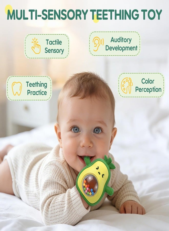 TOHIBEE Baby Teething Toy 3-12 Months, BPA Free Silicone Teether Mitten with Rattle - Image 4
