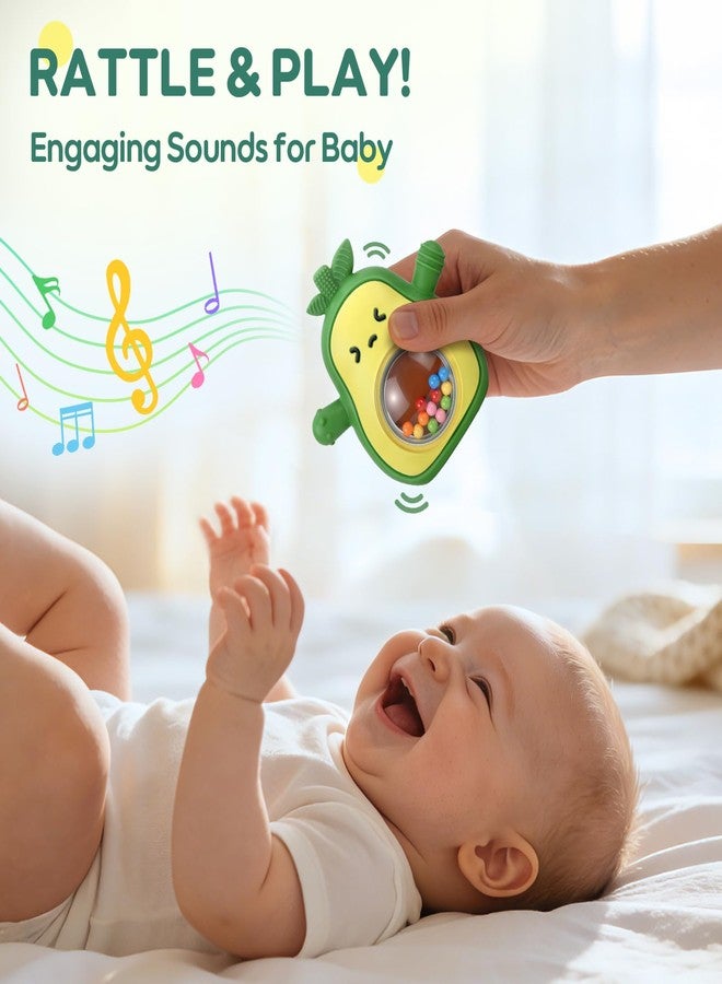 TOHIBEE Baby Teething Toy 3-12 Months, BPA Free Silicone Teether Mitten with Rattle - Image 3
