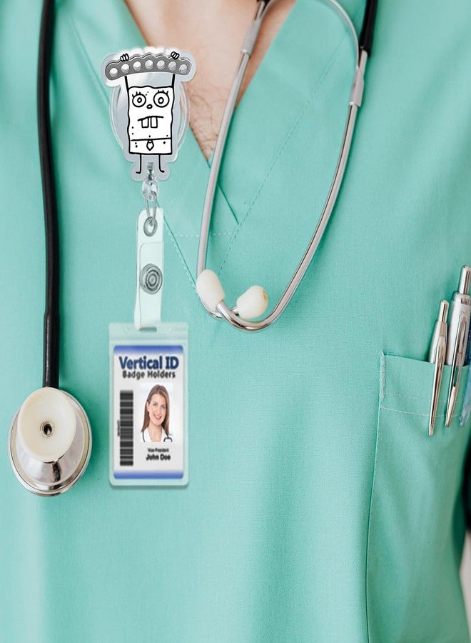 963RW Funny Badge Reel Nurse ID Retractable Badge Holder with Acrylic Clip, Cute Nurse Accessory for ICU, RN, MD, Critical Care, Healthcare - Image 3