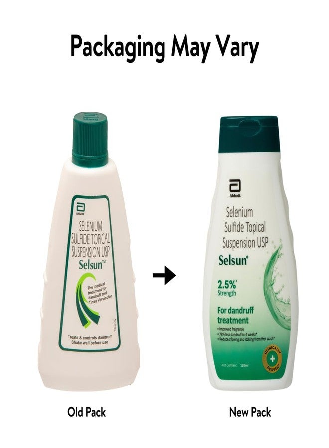 Selsun Abbott Selsun Selsun Suspension Anti Dandruff Shampoo, Clears away dandruff flakes, Relieves from excessive oil, Relieves from dandruff related itching (120ml)- Pack of 2 - Image 2