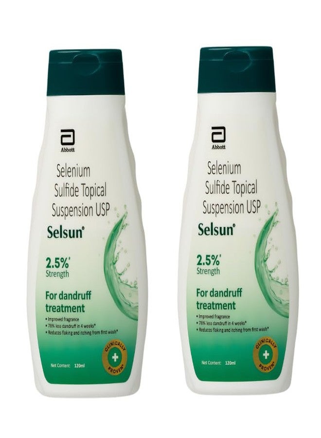 Selsun Abbott Selsun Selsun Suspension Anti Dandruff Shampoo, Clears away dandruff flakes, Relieves from excessive oil, Relieves from dandruff related itching (120ml)- Pack of 2 - Image 1