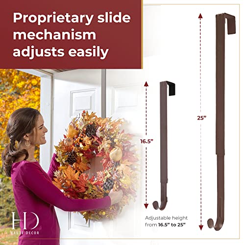 Haute Decor Adjustable Length Wreath Hanger - 20 Lb. Capacity - Image 2