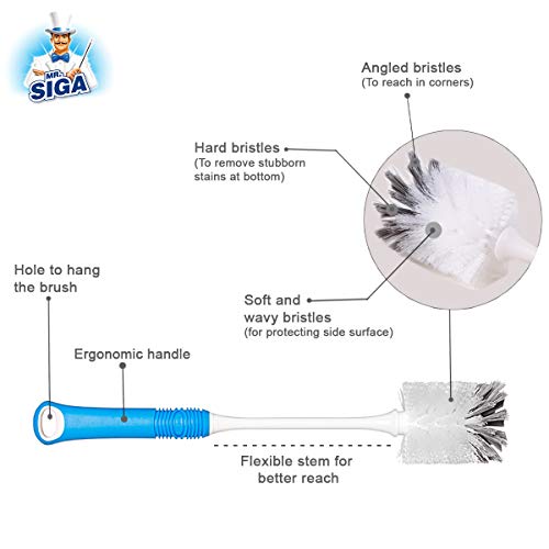 Mr Siga MR. SIGA Long Handle Plastic Bottle Cleaning Brush (Blue) - Image 3