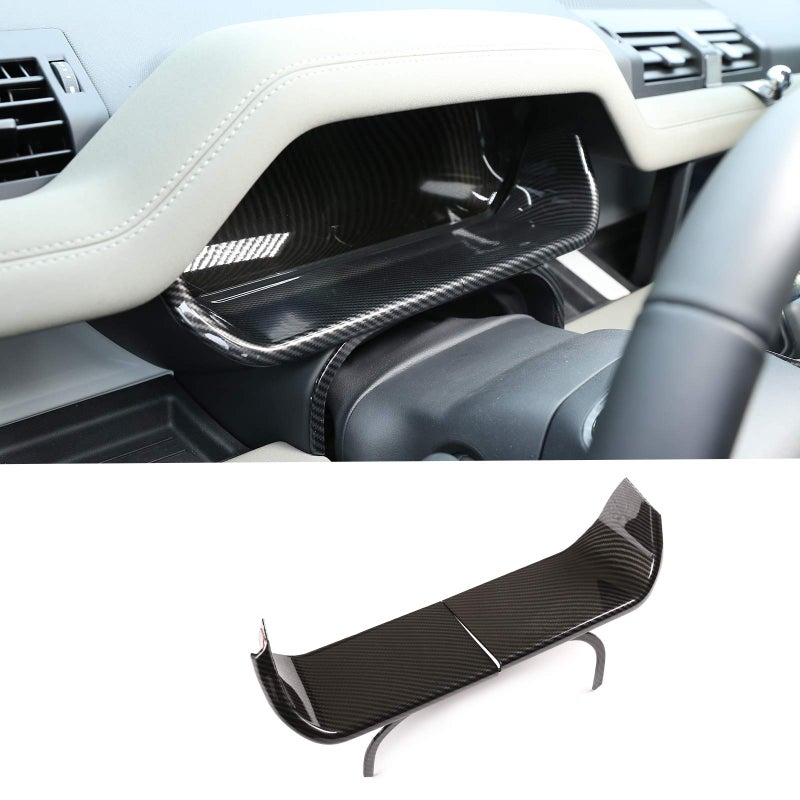 CHEYA ABS Car Interior Dashboard Display Decorative Frame Cover Trim for Land Rover Defender 110 2020 Car Accessories Carbon Fiber Style