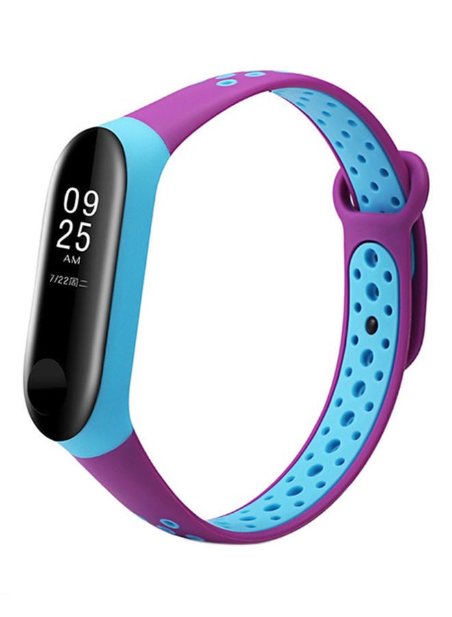 NIBEMINENT Replacement Sport Strap For Xiaomi Mi Band 3 Purple/Light Blue  - Image 1
