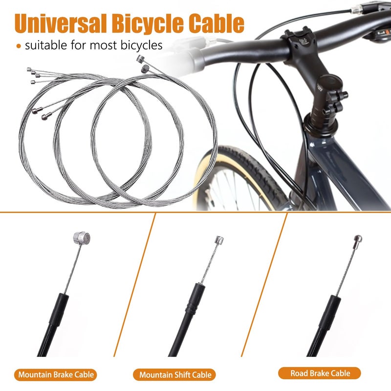 Mankk Universal Bicycle Brake Cable And Shift Cable Bicycle Shift Derailleur Cable & Brake Cable Housing Kit With Brake Cable End Caps And O-Rings For Mountain Road Bike Repair - Image 3