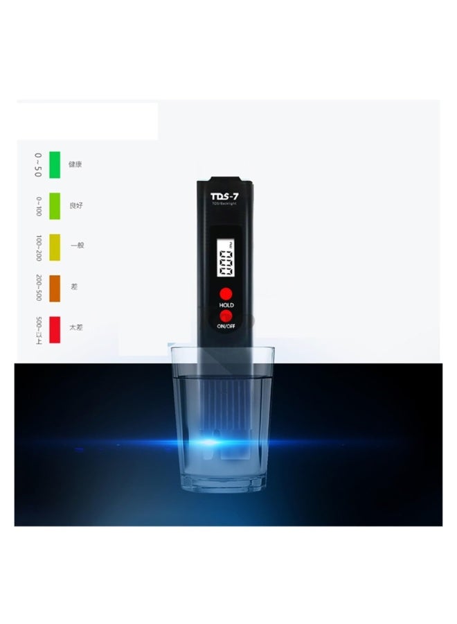 شابية جهاز اختبار TDS للمياه، جهاز قياس PH EC TDS-7 لقياس صلابة المياه بدقة عالية، قلم لاختبار نقاء مياه حوض السمك وحمام السباحة، للزراعة وحمامات السباحة ومياه الشرب - Image 5