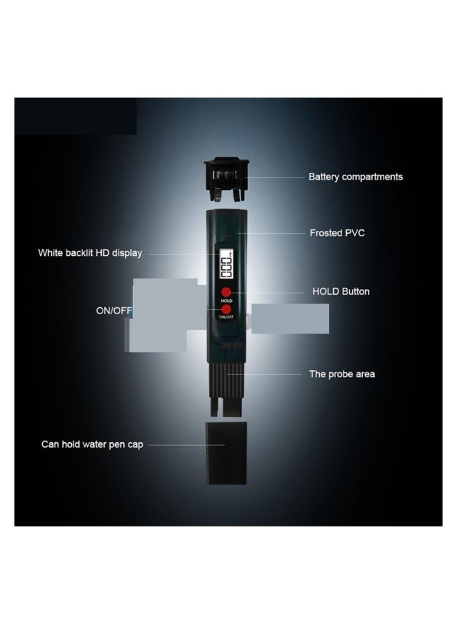 شابية جهاز اختبار TDS للمياه، جهاز قياس PH EC TDS-7 لقياس صلابة المياه بدقة عالية، قلم لاختبار نقاء مياه حوض السمك وحمام السباحة، للزراعة وحمامات السباحة ومياه الشرب - Image 4