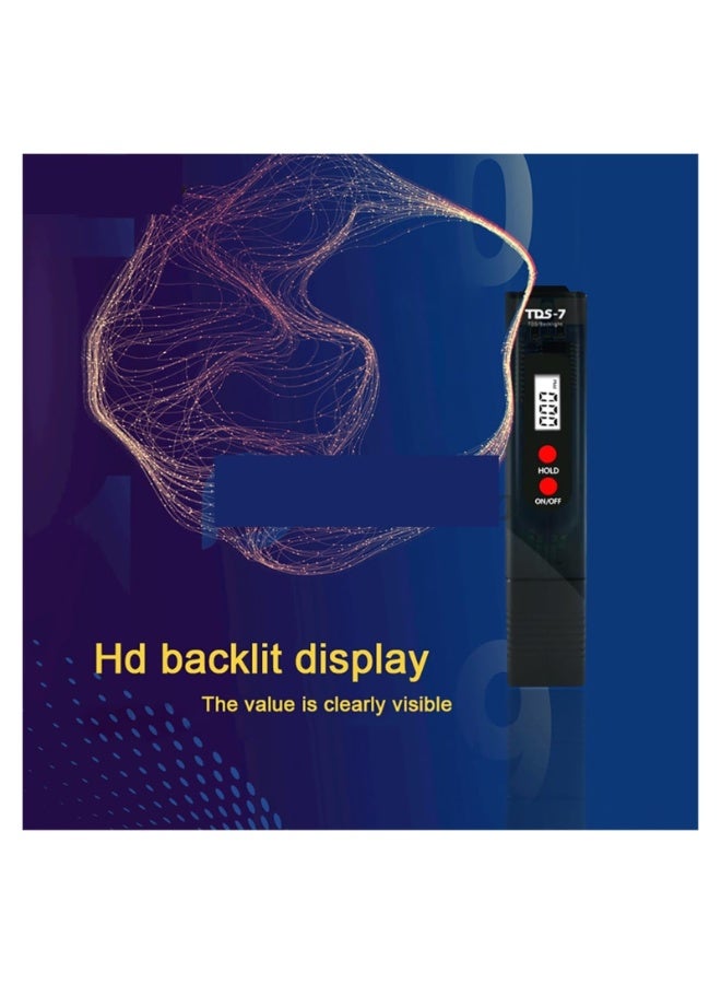 شابية جهاز اختبار TDS للمياه، جهاز قياس PH EC TDS-7 لقياس صلابة المياه بدقة عالية، قلم لاختبار نقاء مياه حوض السمك وحمام السباحة، للزراعة وحمامات السباحة ومياه الشرب - Image 3