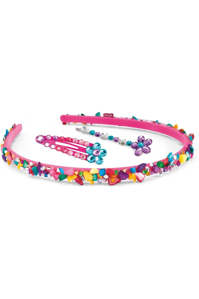 Make It Real Shimmer N Sparkle Sparkling Headbands & Hair Charms Craft Kit, Make 10 Glam Designs - Image 4