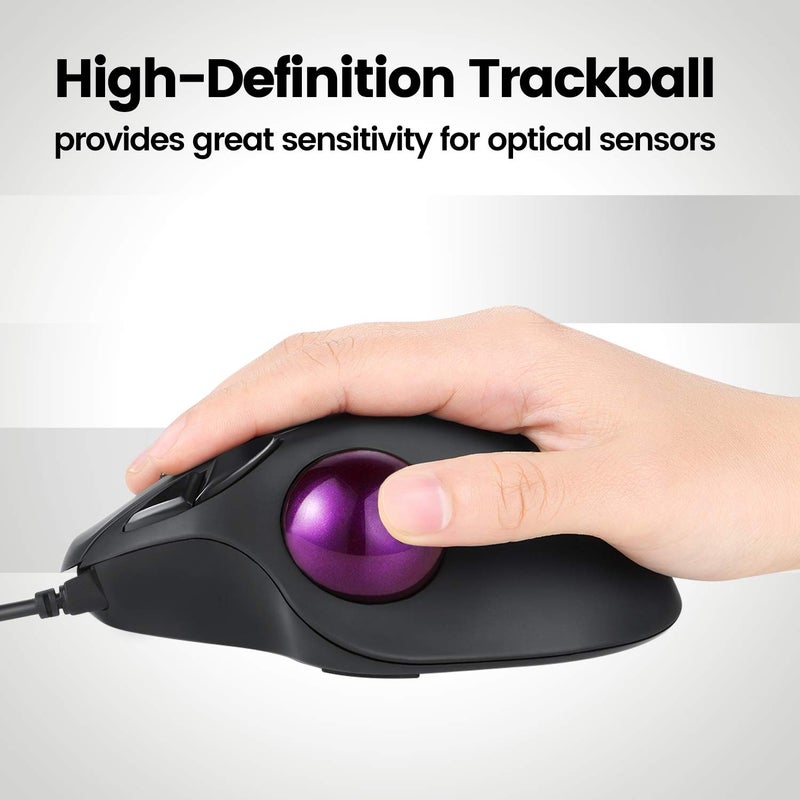 Perixx PERIPRO-303GP كرة تتبع بديلة 34 مم - كرة بنفسجية لامعة لـ Logitech M570، MX Ergo، PERIMICE-517/717 - تحكم سلس ودقيق لفأرات التتبع - Image 5