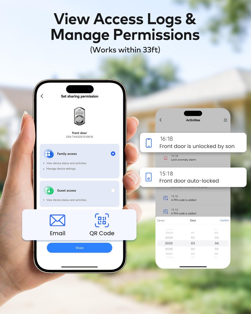 TEEHO TE018 Smart Door Knob with Keypad, App Control, Keyless Entry Digtal Door Lock with Handle, Remote Share One-Time Code, Auto Lock, Easy Installation for Front Door, Bedroom, Rental, Satin Nickel - Image 5