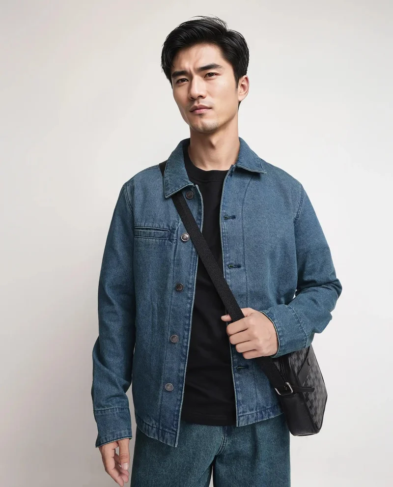رير رابِت Men's Regular Fit Plain Jacket