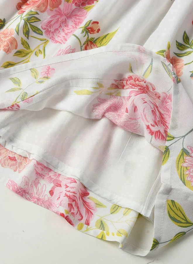 BELLA MODA Floral Print Smocked Waist Dress by Styli