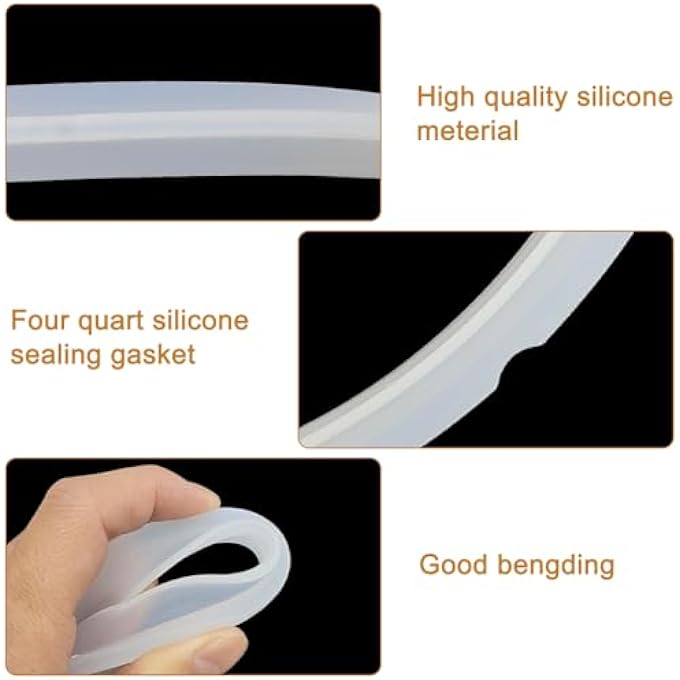 CKANDAY 2 Pack Silicone Sealing Rings Compatible For Instant Pot 6 Quart Pressure Cookers Replacement Silicone Gasket Seal Rings Fit IpDuo60 Duo50 Lux60 Lux50 Csg60 Csg50 For 56 Qt Instapot Clear - Image 4