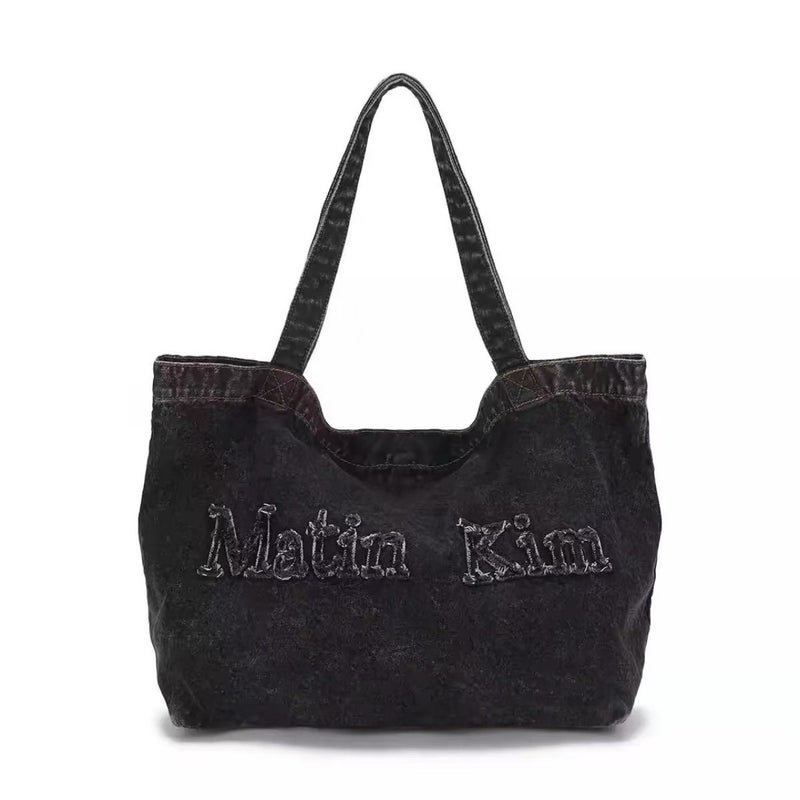 Women's Denim Tote Bag with Embroidered Logo - Image 2