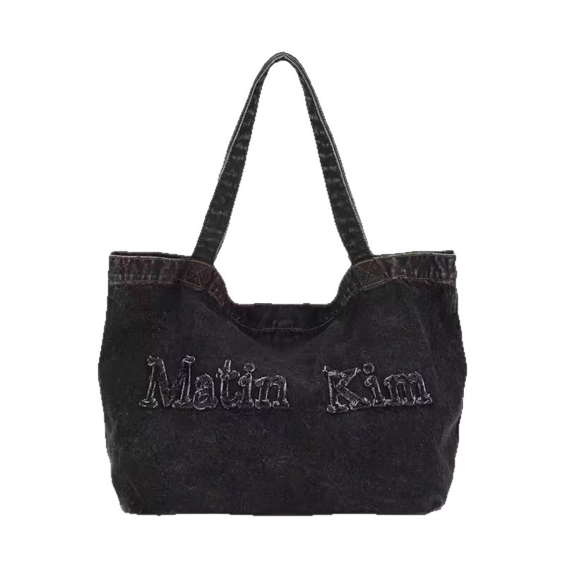 Women's Denim Tote Bag with Embroidered Logo - Image 4