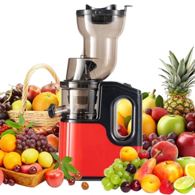 Cold Press Juicer, 500W Electric Masticating Juicer Machines with 3" Large Feed Chute for Whole Fruits and Vegetables, Upgraded High Juice Yield Juice Extractor Machine with 2 Cups, Easy to Clean - Image 1