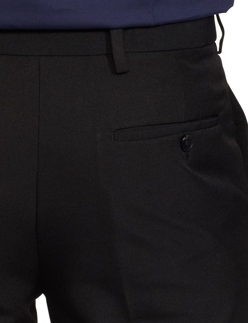 Marks & Spencer ماركس آند سبنسر بنطلون رجالي مقاوم للتجاعيد بقصة ضيقة مع خصر مرن (34) أسود - Image 4