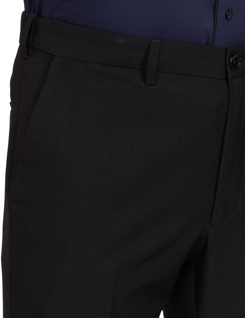 Marks & Spencer ماركس آند سبنسر بنطلون رجالي مقاوم للتجاعيد بقصة ضيقة مع خصر مرن (34) أسود - Image 3