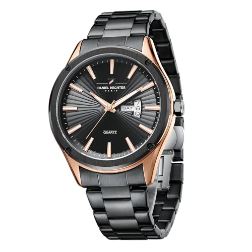 Daniel Hechter Paris Bastille Collection Analog Watch for Men with Round Dial, Stainless Steel Strap and Date Function-DHM1014 - Image 1