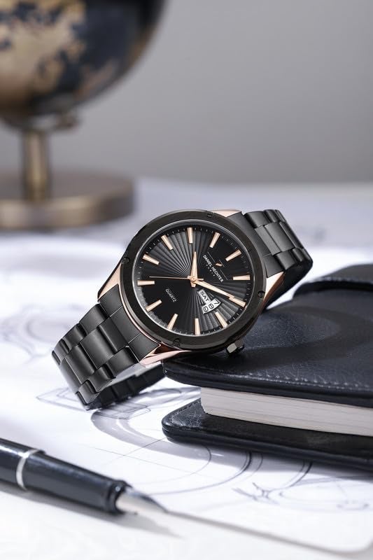 Daniel Hechter Paris Bastille Collection Analog Watch for Men with Round Dial, Stainless Steel Strap and Date Function-DHM1014 - Image 4