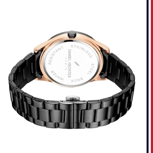 Daniel Hechter Paris Bastille Collection Analog Watch for Men with Round Dial, Stainless Steel Strap and Date Function-DHM1014 - Image 5