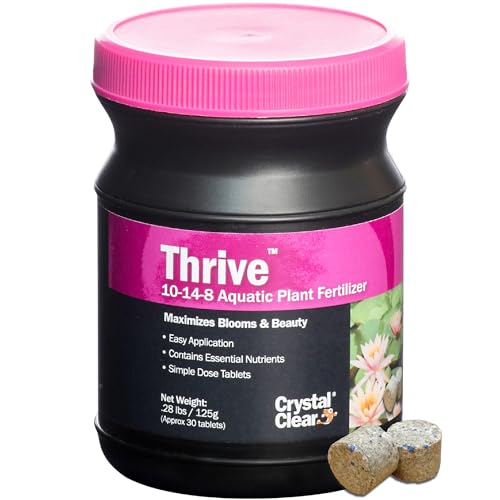 Crystal Clear CrystalClear Thrive Aquatic Pond Plant Food, Fish Safe Water Garden Fertilizer, Nutrients Boost Lily & Lotus Flower Bloom & Root Growth, 30 Tablets - Image 1