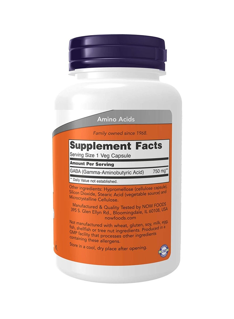 now Gaba 750mg 100 Veg Capsules - Image 2