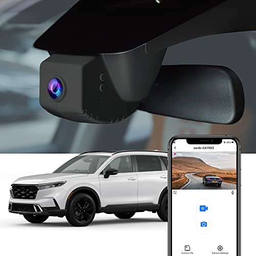 Fitcamx 4K Dash Cam Suitable for Honda CRV 20232026 Black LX EX EXL Trail Sport Touring Hybrid OEM Factory Look UHD 2160P Video WiFi APP Loop Recording GSensor Plug Play 64GB Card - Image 1