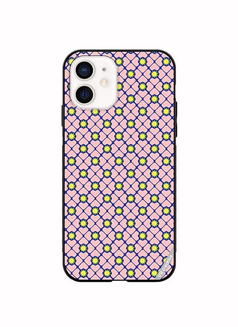 Protective Case Cover For Apple iPhone 11 Abstract Clover Leaves Geometric Retro Design Multicolour