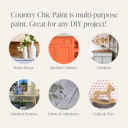 Country Chic Paint Country Chic All-in-One Chalk Paint for Furniture, Cabinets, Home Decor, Eco-Friendly, Matte Finish, Built-In Primer & Top Coat for Wood, Metal - Cheesecake (Off White) - 4 oz (118 ml) - Image 4