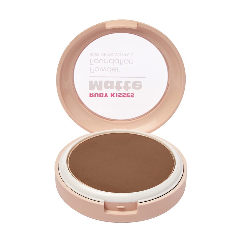 Ruby Kisses Powder Foundation Full Coverage Matte Foundation Long Lasting Face Makeup 0.35 oz. (Cognac) - Image 2