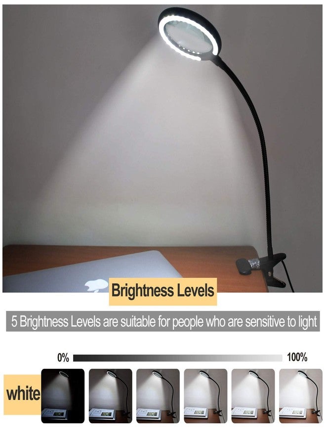 Raweao LED Magnifying Lamp with Clamp, Raweao 3X Lighted Magnifying Glass with Light for Reading, Seniors, Hobbies, Craft - Image 3