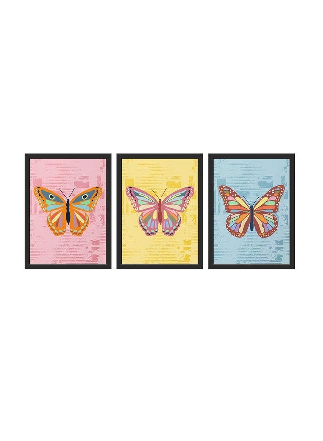 999STORE multi color different butterfly modern art canvas kids wall painting for wall decor modern art paintings with frame KidsP010 - Image 1