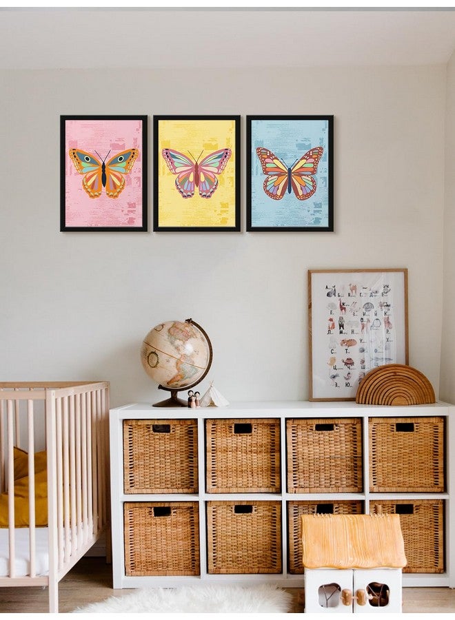 999STORE multi color different butterfly modern art canvas kids wall painting for wall decor modern art paintings with frame KidsP010 - Image 2