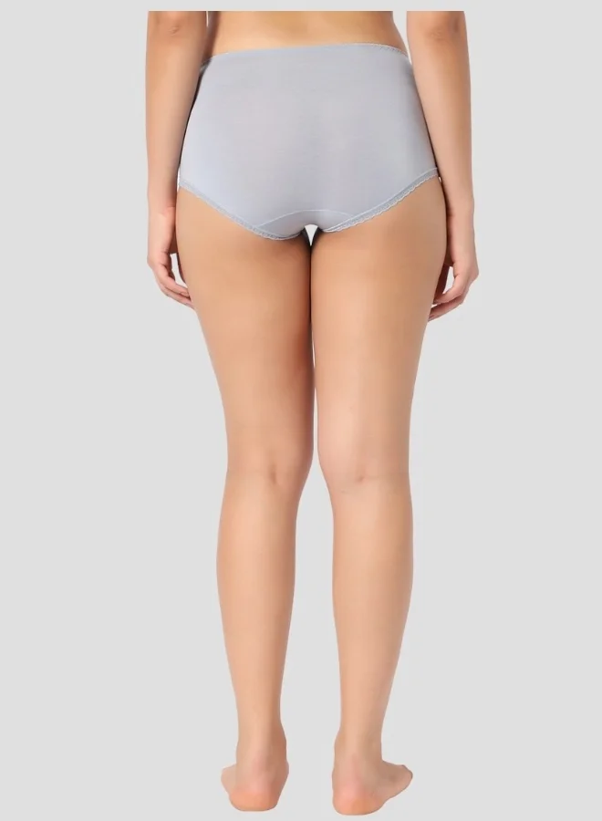 Intimate Queen Cool Grey, Blue(2) All Day Wellness Bundle - Modal Bae Hipster Briefs for Women - Grey 1 & Blue 2 (Pack Of 3)  | Best Price UAE