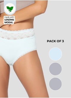 Intimate Queen Intimate Queen Modal Bae Super Soft Hipster Lacy Eco-Friendly Underwear (Pack of 3)  - Image 1