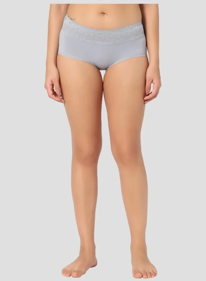 Intimate Queen Cool Grey, Blue(2) All Day Wellness Bundle - Modal Bae Hipster Briefs for Women - Grey 1 & Blue 2 (Pack Of 3)  | Best Price UAE