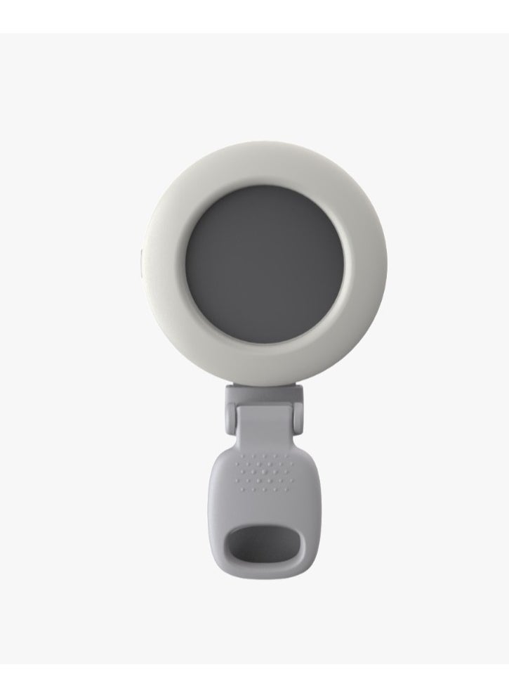 porodo - Lifestyle Clip-On Mirror Fill Light / Customizable Light Modes / Mini Mirror with Ring Light/ Travel Mirror / Compact Size / Suitable for Mobile / Portable Mirror with Light - White - Image 1