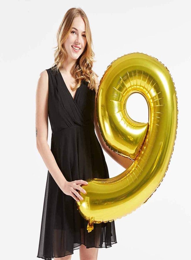 ماجوتش بالونات هيليوم عملاقة على شكل أرقام 95، مطلية بورق ذهبي مقاس 40 بوصة، زينة عيد الميلاد 95 للبنات أو الأولاد، لوازم حفلات عيد الميلاد 95 - Image 2
