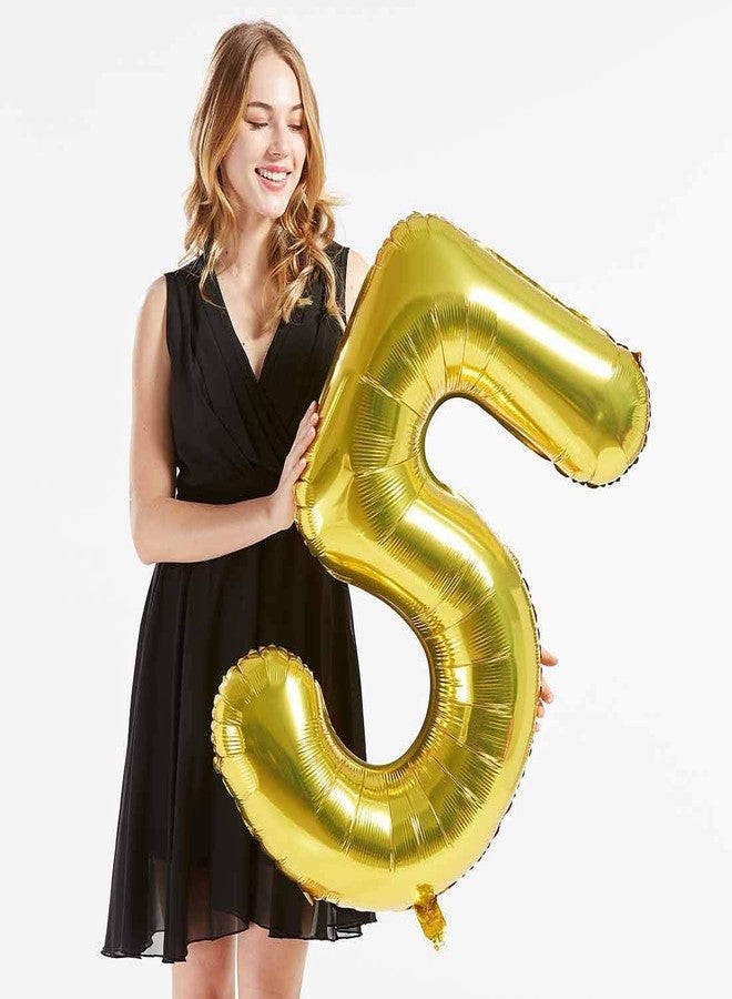 ماجوتش بالونات هيليوم عملاقة على شكل أرقام 95، مطلية بورق ذهبي مقاس 40 بوصة، زينة عيد الميلاد 95 للبنات أو الأولاد، لوازم حفلات عيد الميلاد 95 - Image 3