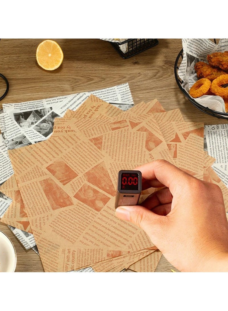 general Baking parchment paper, greaseproof wrapping paper, 100 pcs 22 * 22CM waterproof non-stick parchment paper sheet high temperature air fryer deli burger liner paper paper multi-purpose baking paper, for picnic, kitchen, barbecue - Image 5